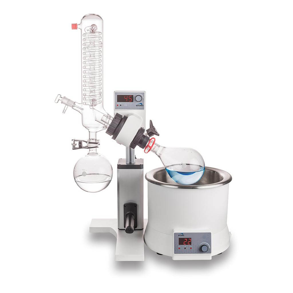 Cannabis Rotary Evaporator SCI100-S Vertical Coiled Condenser, Manual Lift from Scilogex Image
