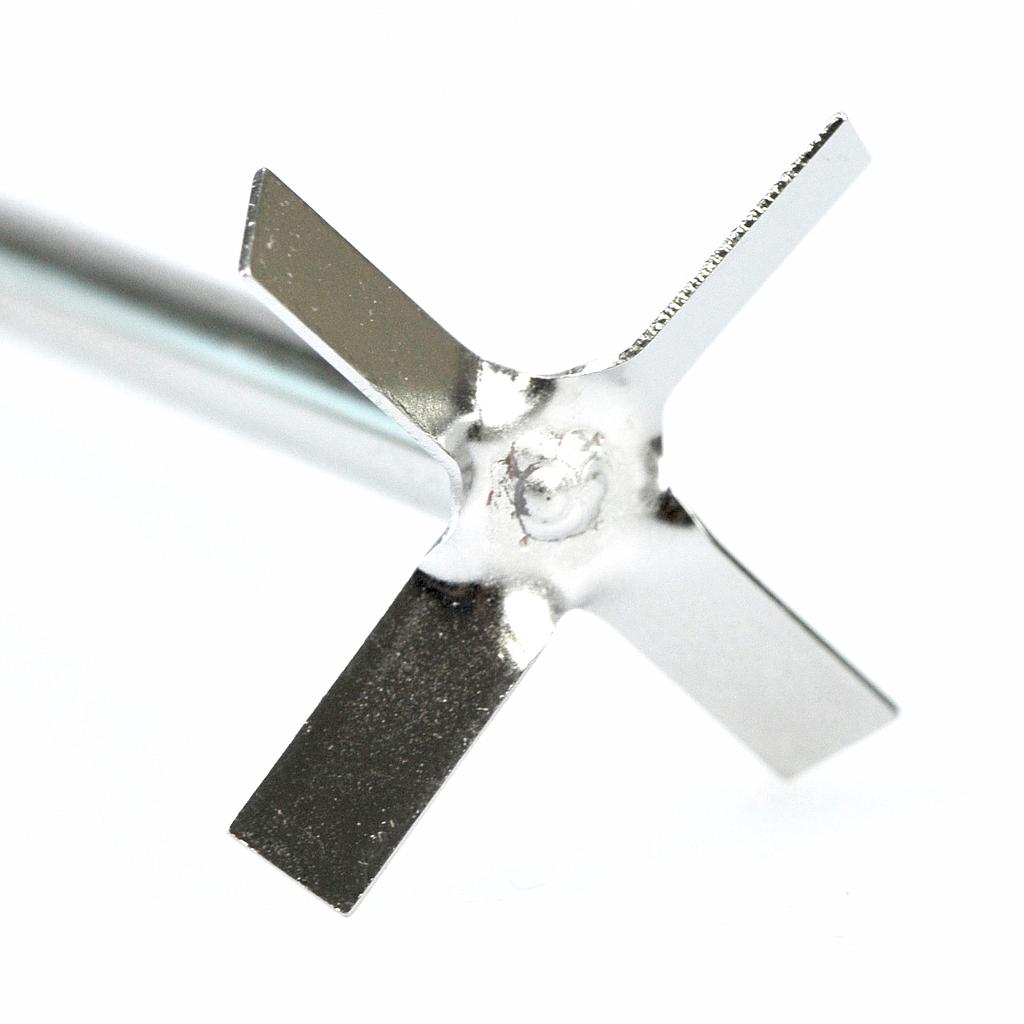 Cross stirrer 316L stainless steel Shaft 400mm long x 8mm diameter Impeller 50mm diameter from Scilogex Image