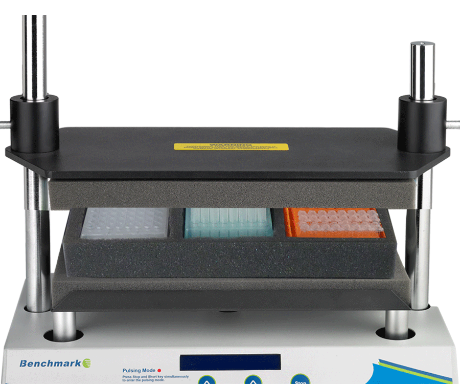 Rack for up to3 microplates or 96 well microtuberacks from Benchmark Scientific Image