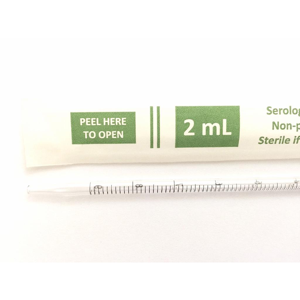 Pipet 2ml Individually wrapped sterile,  Pack Quantity: 100, 1/50ml,  Case Quantity: 600, Green from Scilogex Image