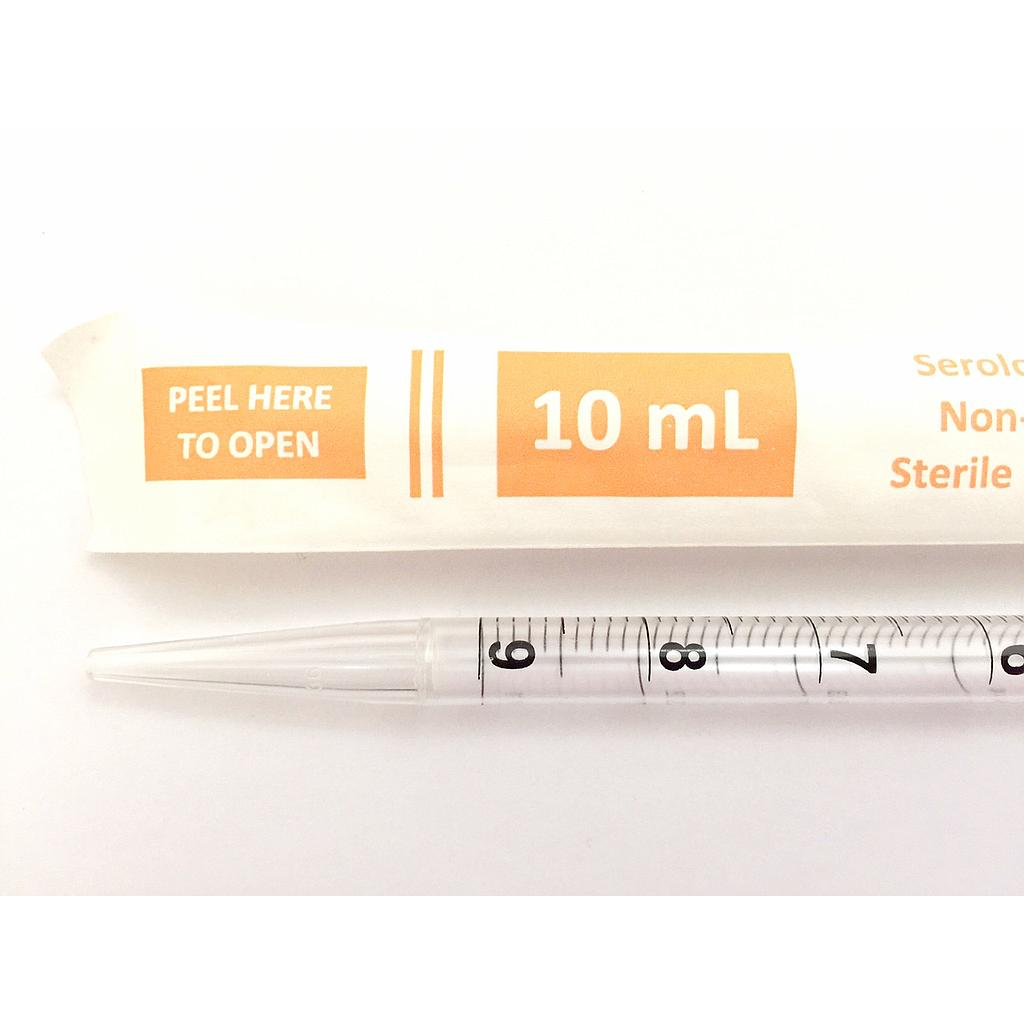 Pipet 10ml Individually wrapped sterile,  Pack Quantity: 50, 1/10ml,  Case Quantity: 200, Orange from Scilogex Image