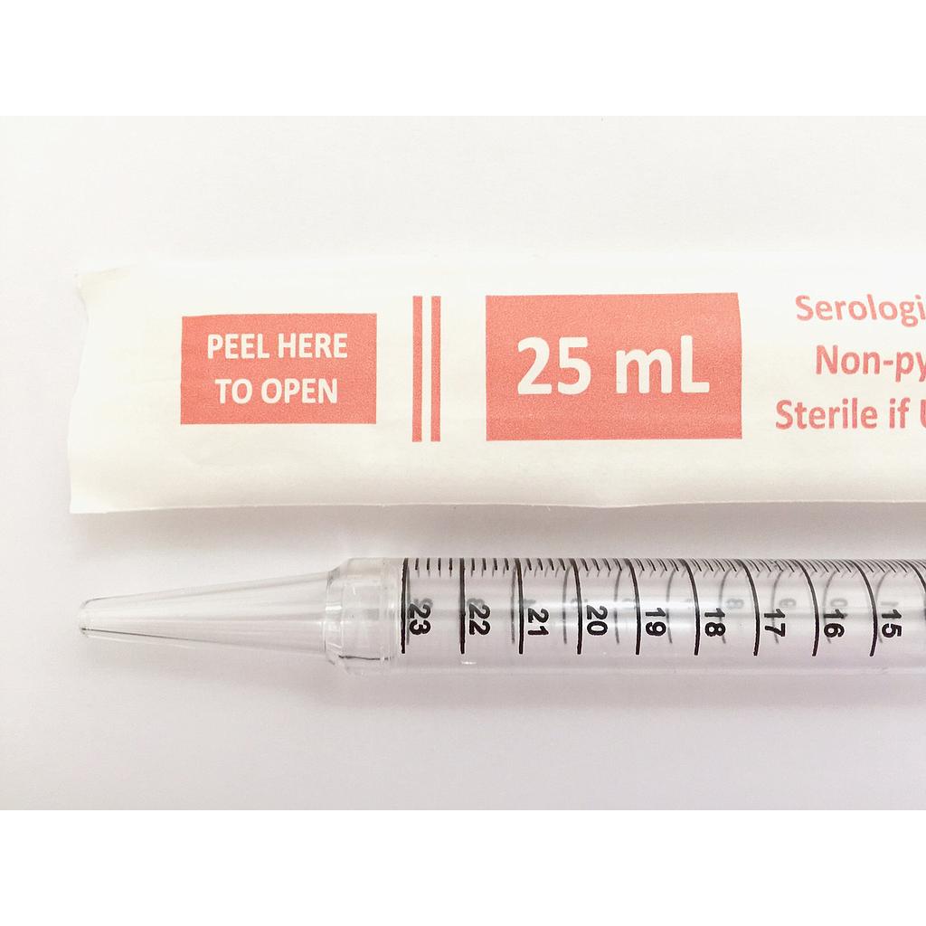 Pipet 25ml Individually wrapped sterile,  Pack Quantity: 50, 2/10ml,  Case Quantity: 200, Red from Scilogex Image