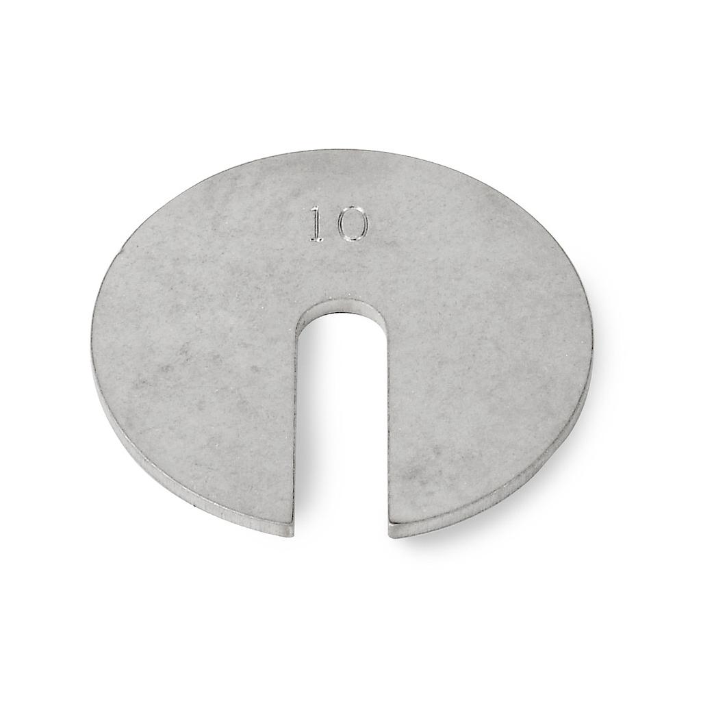 10 g Class 7 Economical Stainless Steel Slotted Weight from Troemner Image